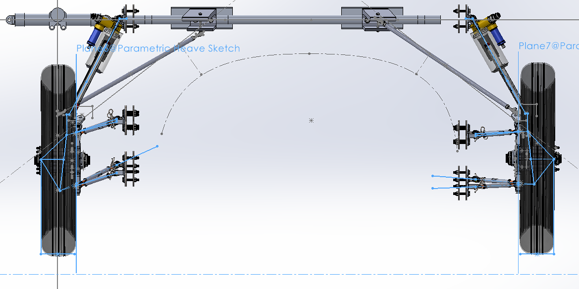 Figure 8. SR5 Front Suspension Kinematic Line Model (Side View)